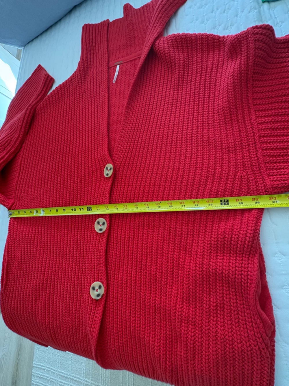 Free people, oversized, red cardigan, chunky knit XL - Picture 11 of 11